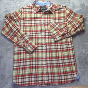 BOGARI Men's Plaid Long Sleeve Button Down Shirt Size L Made in Italy